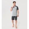 imageDAVID ARCHY Mens Pajamas Set Summer Cooling Loungewear UltraSoft Pjs Ligtweight Short Sleeves Shirts and Shorts Sleep SetsDark Gray