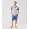 imageDAVID ARCHY Mens Pajamas Set Summer Cooling Loungewear UltraSoft Pjs Ligtweight Short Sleeves Shirts and Shorts Sleep SetsGray Blue