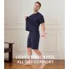 imageDAVID ARCHY Mens Pajamas Set Waffle Knit Short Sleeve Sleepwear Lightweight Summer LoungewearBlack