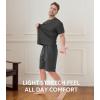 imageDAVID ARCHY Mens Pajamas Set Waffle Knit Short Sleeve Sleepwear Lightweight Summer LoungewearDark Grey