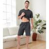 imageDAVID ARCHY Mens Pajamas Set Waffle Knit Short Sleeve Sleepwear Lightweight Summer LoungewearDark Grey