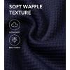 imageDAVID ARCHY Mens Pajamas Set Waffle Knit Short Sleeve Sleepwear Lightweight Summer LoungewearNavy Blue