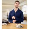 imageDAVID ARCHY Mens Pajamas Set Waffle Knit Sleepwear Warm ampamp Soft Loungewear Notched Collar with Roomy Pockets PjsNavy Blue