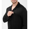 imageDAVID ARCHY Mens Silky Pajamas Set UltraSoft Sleepwear Breathable Notched Collar Top ampamp Bottoms Loungewear with PocketsBlack