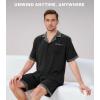 imageDAVID ARCHY Mens Summer Pajamas Set Satin Silk Feeling Sleepwear Short Sleeve Loungewear 2 Piece with PocketsBlack
