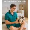 imageDAVID ARCHY Mens Summer Pajamas Set Satin Silk Feeling Sleepwear Short Sleeve Loungewear 2 Piece with PocketsGreen