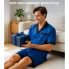 imageDAVID ARCHY Mens Summer Pajamas Set Satin Silk Feeling Sleepwear Short Sleeve Loungewear 2 Piece with PocketsRoyal Blue