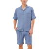 imageDAVID ARCHY Mens Pajamas Set Short Sleeve Summer Loungewear Soft Lightweight 2 Piece Pj Shorts Set with PocketsDusky Blue