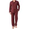 imageDAVID ARCHY Mens Pajamas Set Soft Cotton Notched Collar Pajamas for Men Long Sleeve Mens Sleepwear with Pockets ampamp Front FlyMaple Red