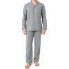 imageDAVID ARCHY Mens Pajamas Set Soft Cotton Notched Collar Pajamas for Men Long Sleeve Mens Sleepwear with Pockets ampamp Front FlyMedium Gray