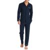 imageDAVID ARCHY Mens Pajamas Set Soft Cotton Notched Collar Pajamas for Men Long Sleeve Mens Sleepwear with Pockets ampamp Front FlyNavy Blue