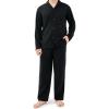 imageDAVID ARCHY Mens Pajamas Set Waffle Knit Sleepwear Warm ampamp Soft Loungewear Notched Collar with Roomy Pockets PjsBlack