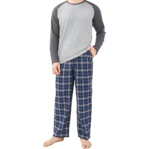 imageDAVID ARCHY Mens Pajamas Set  Soft Pj Sets for Men Long Sleeve Pajamas Men Cotton Mens Pjs Sets Loungewear with PocketsDark Greyplaid
