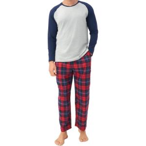 imageDAVID ARCHY Mens Pajamas Set  Soft Pj Sets for Men Long Sleeve Pajamas Men Cotton Mens Pjs Sets Loungewear with PocketsIndigoplaid