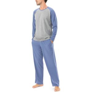 imageDAVID ARCHY Mens Pajamas Set  Soft Pj Sets for Men Long Sleeve Pajamas Men Cotton Mens Pjs Sets Loungewear with PocketsMoonlight Blue