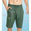 imageDAVID ARCHY Mens Pajama Shorts Bamboo Rayon Sleep Shorts Soft Comfy Breathable Lounge Pants with Pockets 2 PackHeather Dark GreenHeather Grey  Two Side Pockets