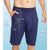 imageDAVID ARCHY Mens Pajama Shorts Bamboo Rayon Sleep Shorts Soft Comfy Breathable Lounge Pants with Pockets 2 PackNavy BlueDark Gray  Two Side Pockets
