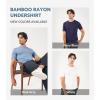 imageDAVID ARCHY Mens Undershirt Bamboo Rayon MoistureWicking Crewneck TShirts Stretch Tees for Men 3 or 5 PackA10  Iceberg