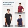 imageDAVID ARCHY Mens Undershirt Bamboo Rayon MoistureWicking Crewneck TShirts Stretch Tees for Men 3 or 5 PackA5  Crewneck  Navy BlueBlackBurgundy
