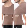 imageDAVID ARCHY Mens Undershirt Bamboo Rayon MoistureWicking Crewneck TShirts Stretch Tees for Men 3 or 5 PackC5  Crewneck  WhiteHeather Dark CoffeHeather Desert Taupe