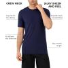 imageDAVID ARCHY Mens Undershirts Micro Modal Ultra Soft TShirts Stretch MoistureWicking CrewneckVNeck Tees for Men 3PackCrewneck  Dark BlueBlackDark Grape