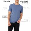 imageDAVID ARCHY Mens Undershirts Micro Modal Ultra Soft TShirts Stretch MoistureWicking CrewneckVNeck Tees for Men 3PackCrewneck  Grayish BlueOlive GreenBlack