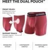 imageSeparatec Mens Underwear with Pouch for balls Anti Chafing Underwear Men Athletic Sport Performance Long Boxer Briefs 3 PackA1  BlackDark GrayMaroon