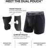 imageSeparatec Mens Underwear with Pouch for balls Anti Chafing Underwear Men Athletic Sport Performance Long Boxer Briefs 3 PackB1  Black
