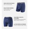 imageSeparatec Mens Underwear with Pouch for balls Anti Chafing Underwear Men Athletic Sport Performance Long Boxer Briefs 3 PackB1  BlackNavy BlueDark Gray
