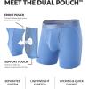 imageSeparatec Mens Underwear with Pouch for balls Anti Chafing Underwear Men Athletic Sport Performance Long Boxer Briefs 3 PackC1  BlueBean GreenPurple Gray