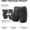 imageSeparatec Mens Underwear with Pouch for balls Anti Chafing Underwear Men Athletic Sport Performance Long Boxer Briefs 3 PackC1  Olive GreenBlackGrape