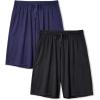 imageDAVID ARCHY Mens Pajama Shorts Bamboo Rayon Sleep Shorts Soft Comfy Breathable Lounge Pants with Pockets 2 PackBlackNavy Blue  Two Side Pockets