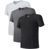 imageDAVID ARCHY Mens Undershirt Bamboo Rayon MoistureWicking Crewneck TShirts Stretch Tees for Men 3 or 5 PackA3  Crewneck  BlackDark GrayLight Gray