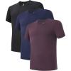 imageDAVID ARCHY Mens Undershirts Micro Modal Ultra Soft TShirts Stretch MoistureWicking CrewneckVNeck Tees for Men 3PackCrewneck  Dark BlueBlackDark Grape