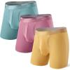imageSeparatec Mens Underwear with Pouch for balls Anti Chafing Underwear Men Athletic Sport Performance Long Boxer Briefs 3 PackC1  Wed GreenSat RedTue Yellow