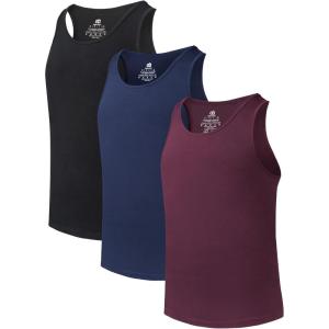 imageDAVID ARCHY Mens Tank Top Bamboo Rayon Undershirts Tank Shirt MoistureWicking AShirt for Men 3 or 5 PackBlackNavy BlueRaisin