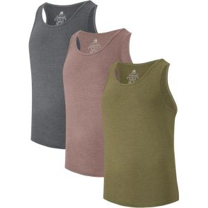 imageDAVID ARCHY Mens Tank Top Bamboo Rayon Undershirts Tank Shirt MoistureWicking AShirt for Men 3 or 5 PackHeather GrayHeather Olive GreenHeather Dark Coffee