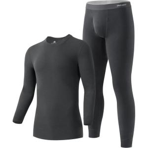 imageDAVID ARCHY Mens Heavyweight Thermal Underwear for Extreme Cold Perfect for Harsh Winter from 10C to 5CDark Greyns24002