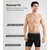 imageDAVID ARCHY Mens Underwear Bamboo Rayon Boxers for Men Breathable and Cool Mens Boxer Shorts with Button Fly 3 or 5 PackA1  Navy BlueBlackDark Gray