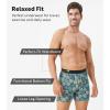 imageDAVID ARCHY Mens Underwear Bamboo Rayon Boxers for Men Breathable and Cool Mens Boxer Shorts with Button Fly 3 or 5 PackC2  BlackBlue GeometricGreen Leaf