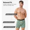 imageDAVID ARCHY Mens Underwear Bamboo Rayon Boxers for Men Breathable and Cool Mens Boxer Shorts with Button Fly 3 or 5 PackC3  BlackDark LeafLight Leaf