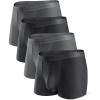 imageDAVID ARCHY Mens Soft Underwear Micro Modal Dual Pouch Trunks Ball Pouch Bulge Enhancing Boxer Briefs for Men 3 or 4 PackA4  BlackCharcoal  25 in 4 Pack