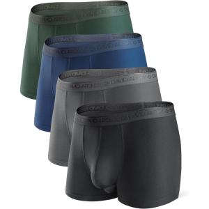 imageDAVID ARCHY Mens Soft Underwear Micro Modal Dual Pouch Trunks Ball Pouch Bulge Enhancing Boxer Briefs for Men 3 or 4 PackA3  BlackCharcoalNavyArmy Green  25 in 4 Pack