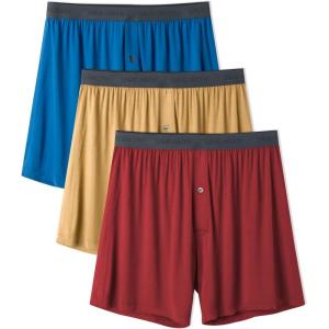 imageDAVID ARCHY Mens Underwear Bamboo Rayon Boxers for Men Breathable and Cool Mens Boxer Shorts with Button Fly 3 or 5 PackA6  BlueRedYellow