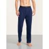 imageDAVID ARCHY Mens Pajama Pants Cotton Comfy Sleep Bottoms Lightweight Lounge Pants with Pockets Soft Sleepwear PJs 2 PackBlackNavy Blue