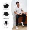 imageDAVID ARCHY Mens Pajama Pants Cotton Comfy Sleep Bottoms Lightweight Lounge Pants with Pockets Soft Sleepwear PJs 2 PackBlackNavy Bluewide Leg Opening