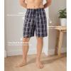imageDAVID ARCHY Mens Pajama Shorts Soft Cotton Plaid Sleep Shorts with Pockets Comfy Lounge Woven Pajamas Bottoms for Men 3 packCharcoal Black Plaidnavy Red White Mini Plaidnavy Cream Plaid