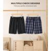 imageDAVID ARCHY Mens Pajama Shorts Soft Cotton Plaid Sleep Shorts with Pockets Comfy Lounge Woven Pajamas Bottoms for Men 3 packCharcoal Black Plaidnavy White Plaiddeep Navy Plaid