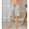 imageDAVID ARCHY Mens Pajama Shorts Soft Cotton Plaid Sleep Shorts with Pockets Comfy Lounge Woven Pajamas Bottoms for Men 3 packGray Green Plaidbeige Khaki Plaidnavy Cream Plaid