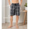 imageDAVID ARCHY Mens Pajama Shorts Soft Cotton Plaid Sleep Shorts with Pockets Comfy Lounge Woven Pajamas Bottoms for Men 3 packNavy Red White Mini Plaidblack Gray Plaiddusty Blue White Stripe